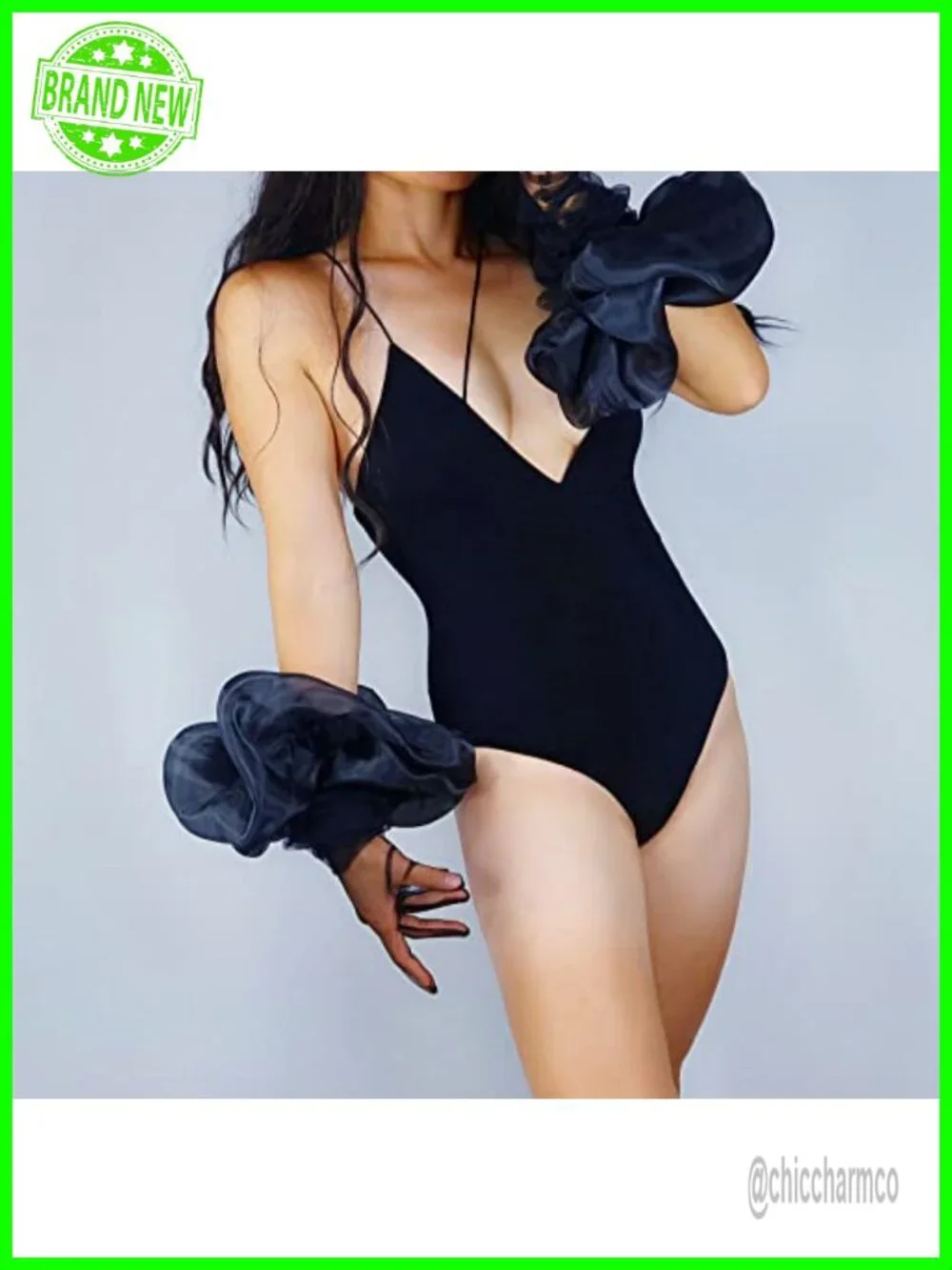 Women Extra Long Opera Gloves Puff Sleeve Silk Ruffle Cuff Mesh Evening Wedding